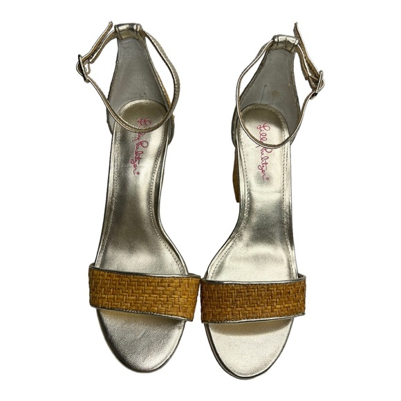 Lilly Pulitzer straw strappy heel size 8.5 - Picture 8 of 9